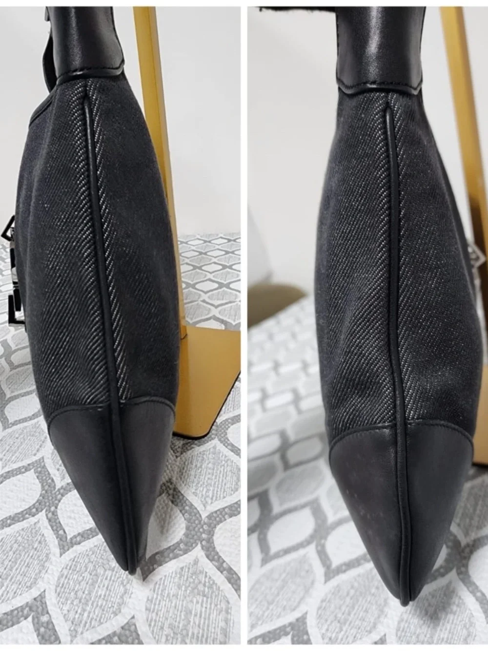 Authentic GUCCI Vintage Jackie Hobo Denim Bag Black